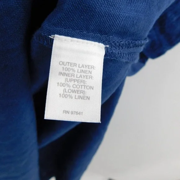 Pure Jill J Jill Blue Linen Layered Maxi Dress Womens Large Sleeveless Lagenlook - Picture 5 of 5